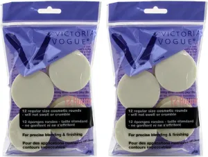 Victoria Vogue Cosmetic Rounds Latex 12S Regular Size (2 Pack)