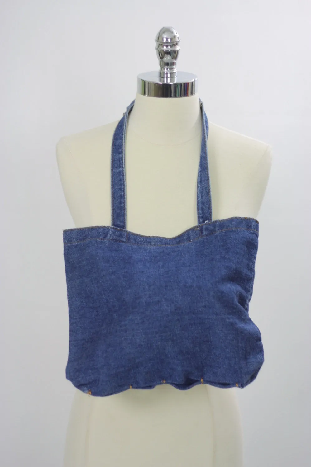 Vintage Denim bag Hippie Boho jeans purse blue festival handbag madras plaid