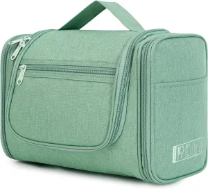 WANDF Large Hanging Toiletry Bag Travel Cosmetic Makeup Organizer Water-Resistant Shower Bathroom Bag for Women and Men (Green)