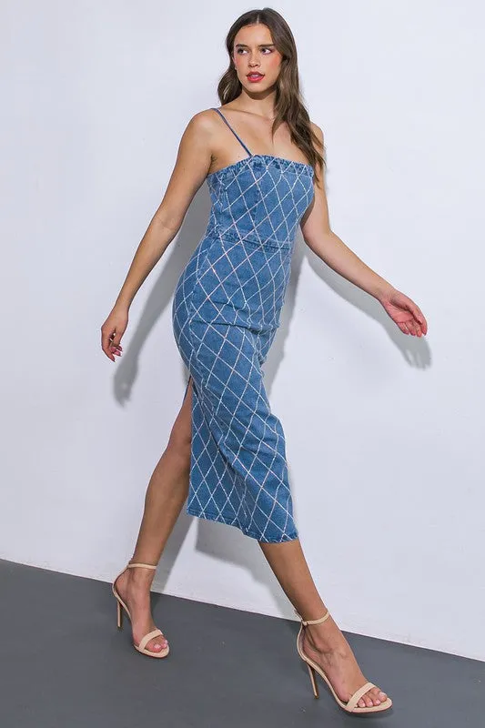 Washed Denim Midi Dress