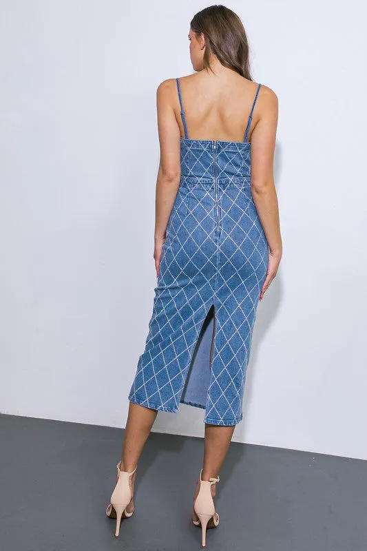 Washed Denim Midi Dress