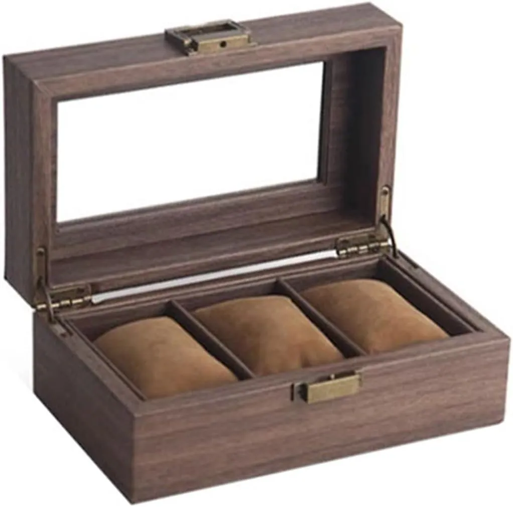 Watch Box Organizer 3 Grid Watch Storage Boxes, Dustproof Glass Watch Display Boxes, Multifunctional Jewelry Boxes (excluding Watches) watch case