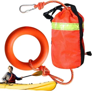 Water Rescue Throw Bag - Throwable Safety Rope with Handle Ring | 16m Kayaking Rafting Swimming Fishing Survival Tool, Whitewater Outdoor emergeency Lifesaving Equipment for Boaters