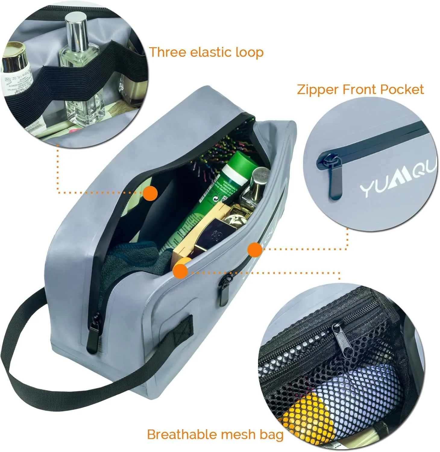 Waterproof Bag for Travel, Waterproof Toiletry Bag for Men, Dopp Kit Travel Essentials Shaving Storage Pouch Leak Proof Hanging Organizer Case for Travel, Beach, Kayaking, Boating