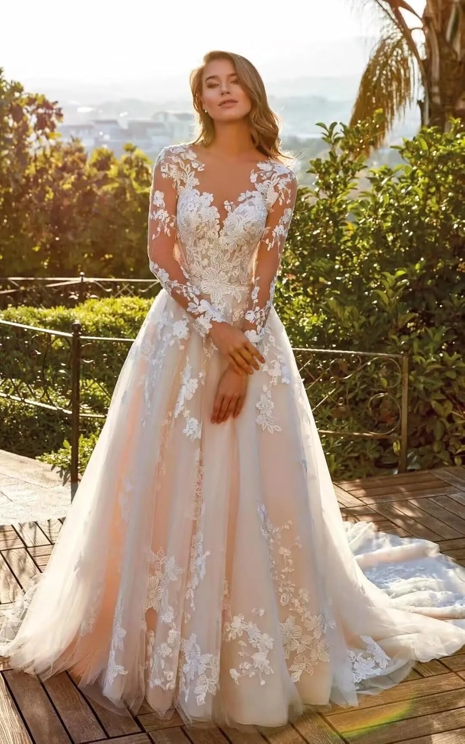 Wedding Dresses for Bride 2025 Boho Beach Long Sleeve Mermaid Lace Satin Bridal Gowns