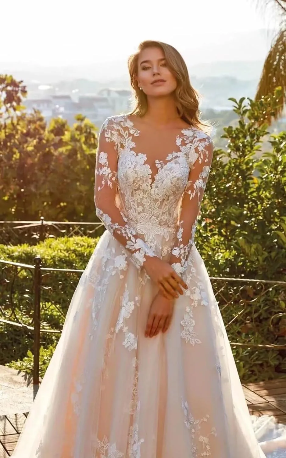 Wedding Dresses for Bride 2025 Boho Beach Long Sleeve Mermaid Lace Satin Bridal Gowns