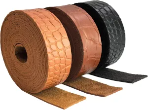 Wento 1'' Wide by 180'' Long Faux Leather Straps Crocodile Leather Strips for Crafts Vegan Leather Faux Leather Strips 3 Color Mixed