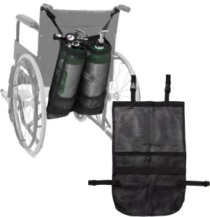 Wheelchair Dual Oxygen Cylinder Bag - Portable O2 Tank Holder Backpack Carrier for E and D Cylinders Bottle