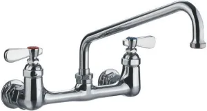 Whitehaus Collection Laundry Whitehaus WHFS9814-08-C Heavy Duty wall mount utility faucet with an extended swivel spout and lever handles-Polished Chrome, 8"