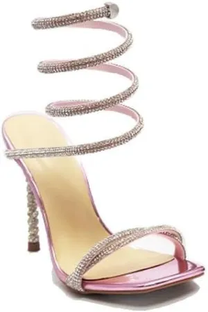 Wild Diva Women's Square Toe Rhinestone Embellished Straps Formal Stiletto High Heels Flair-06