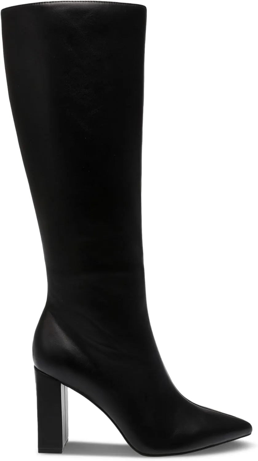 Wild Pair Womens IslahWC Faux Leather Block Heel Knee-High Boots