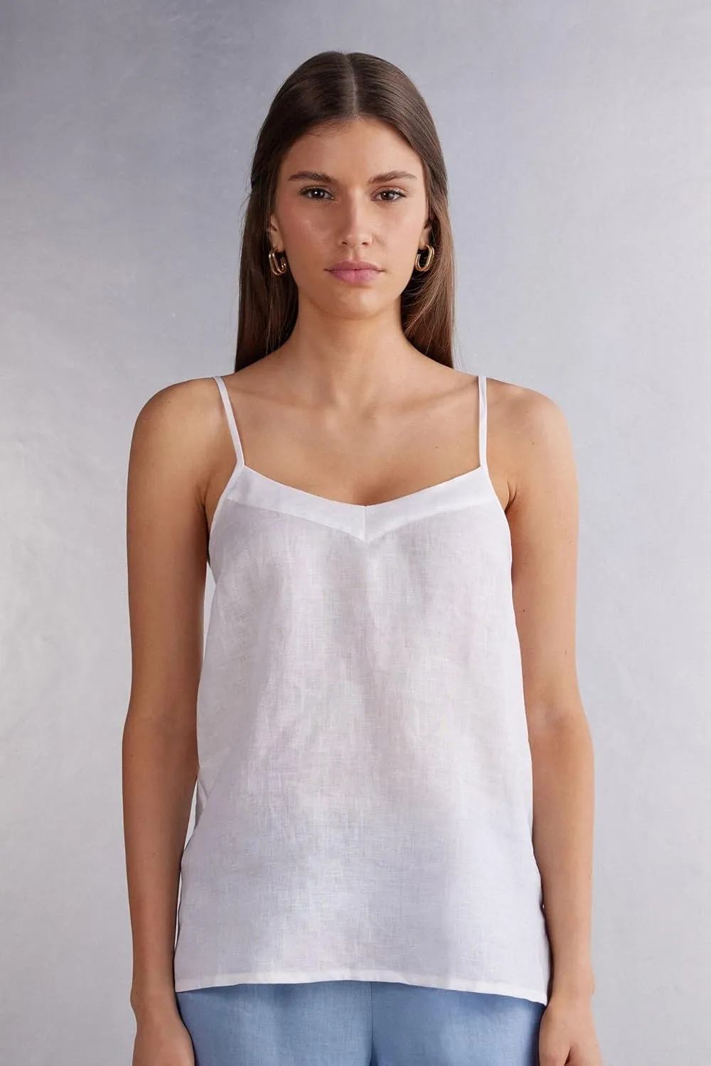 Woman's The Pure Linen Top in Linen Fabric
