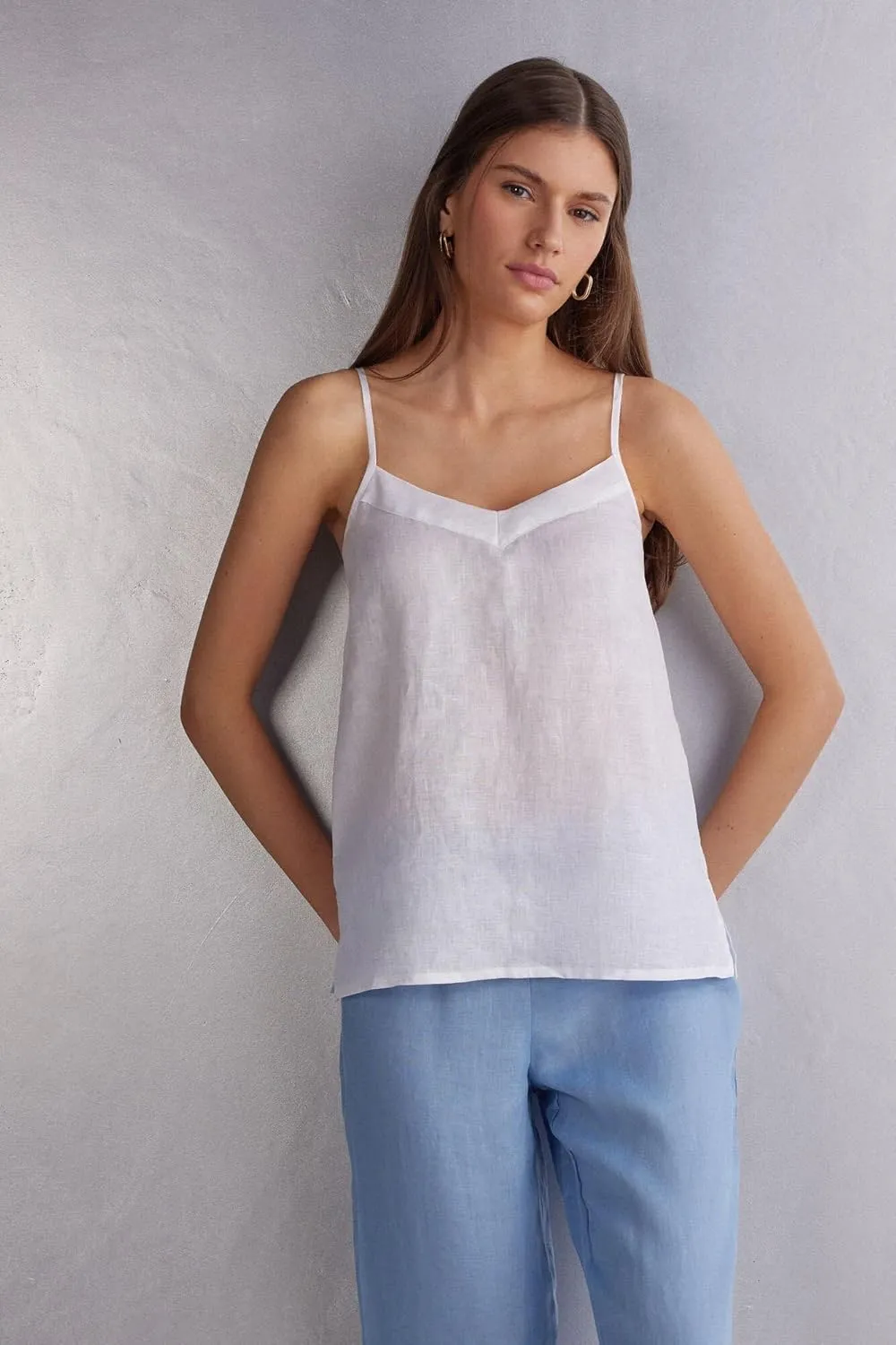 Woman's The Pure Linen Top in Linen Fabric