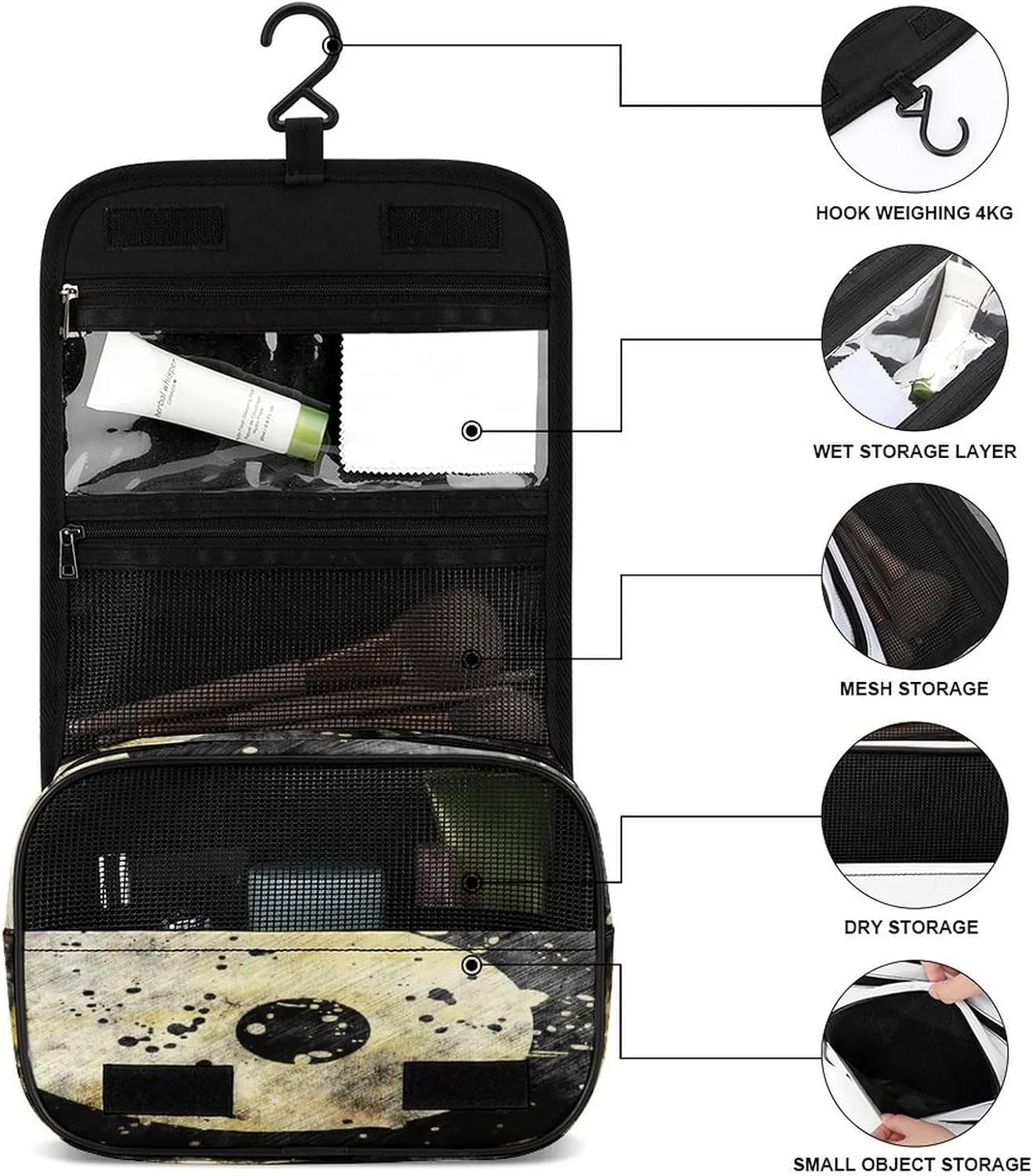 Women Hanging Toiletry Wash bag, Travel Cosmetic Storage Case Organizer