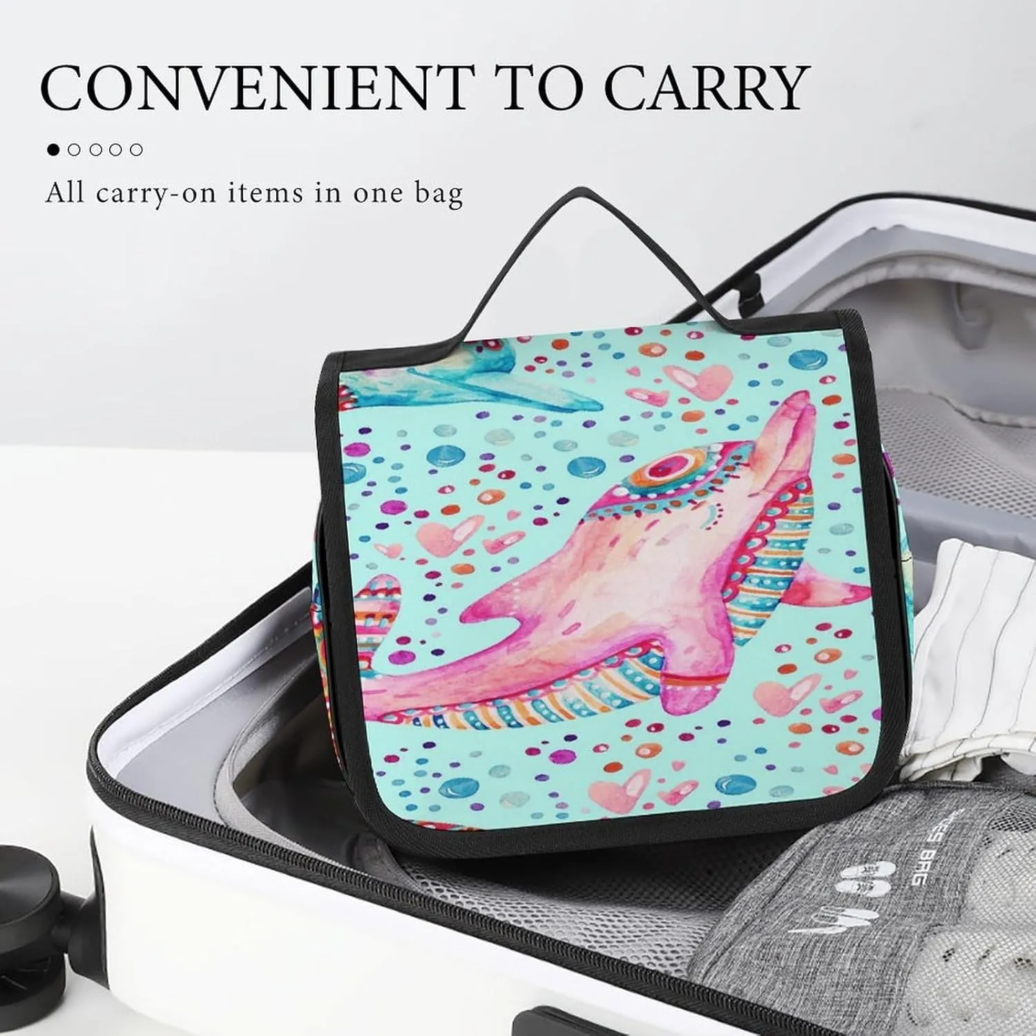 Women Hanging Toiletry Wash bag, Travel Cosmetic Storage Case Organizer