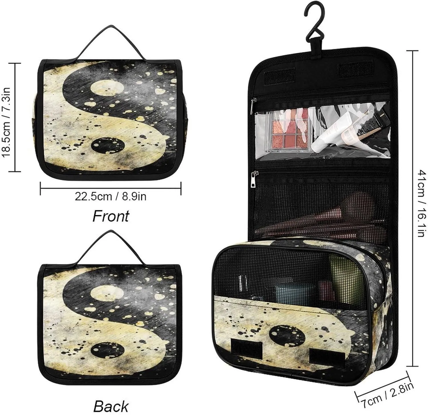 Women Hanging Toiletry Wash bag, Travel Cosmetic Storage Case Organizer