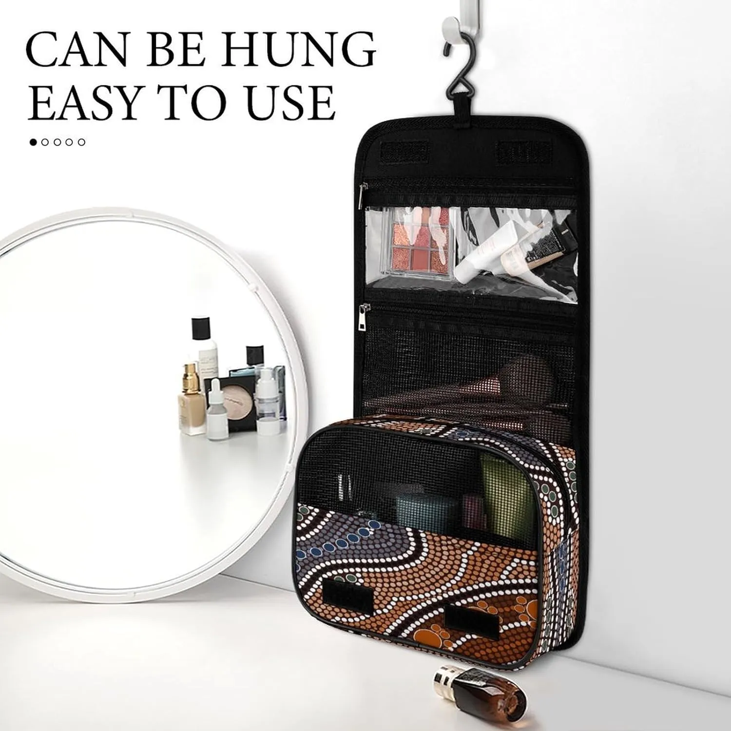 Women Hanging Toiletry Wash bag, Travel Cosmetic Storage Case Organizer