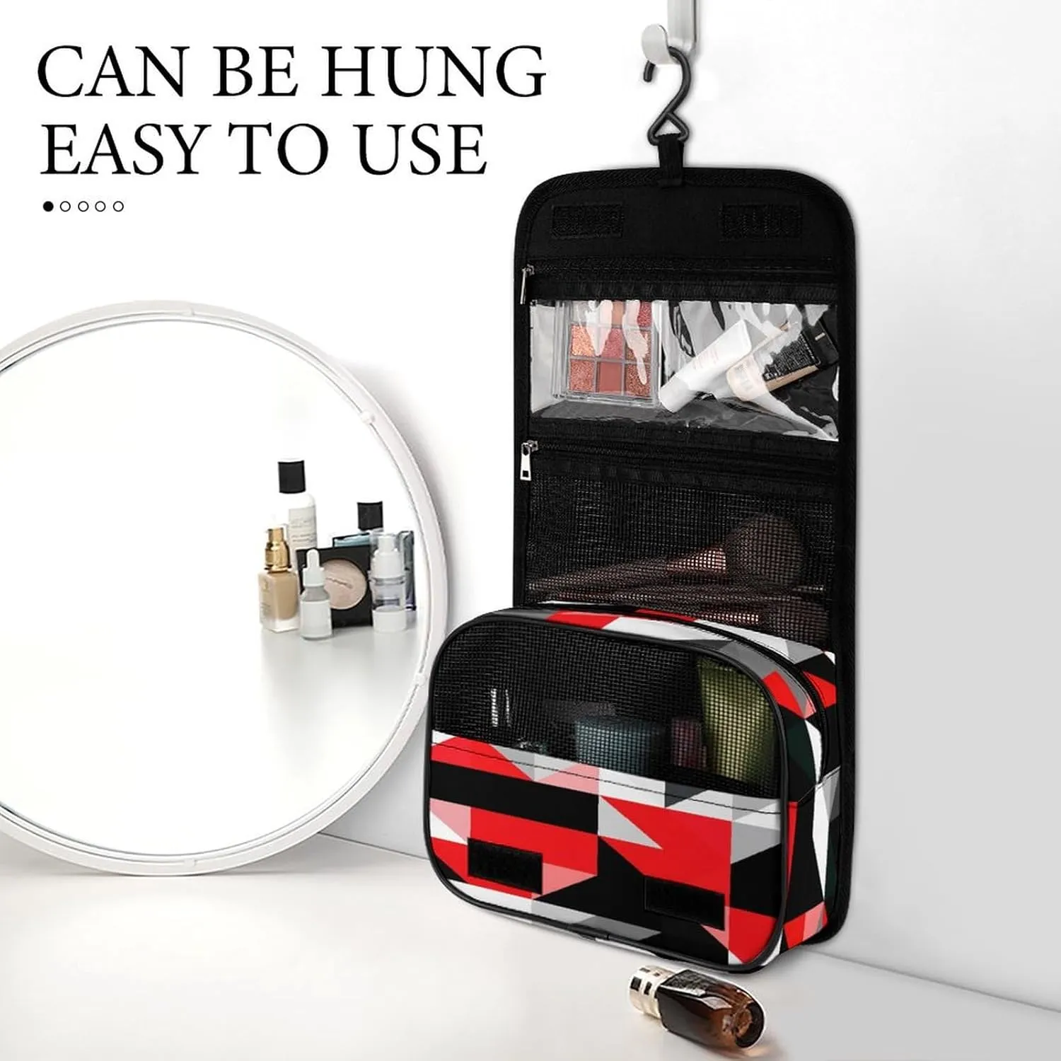 Women Hanging Toiletry Wash bag, Travel Cosmetic Storage Case Organizer