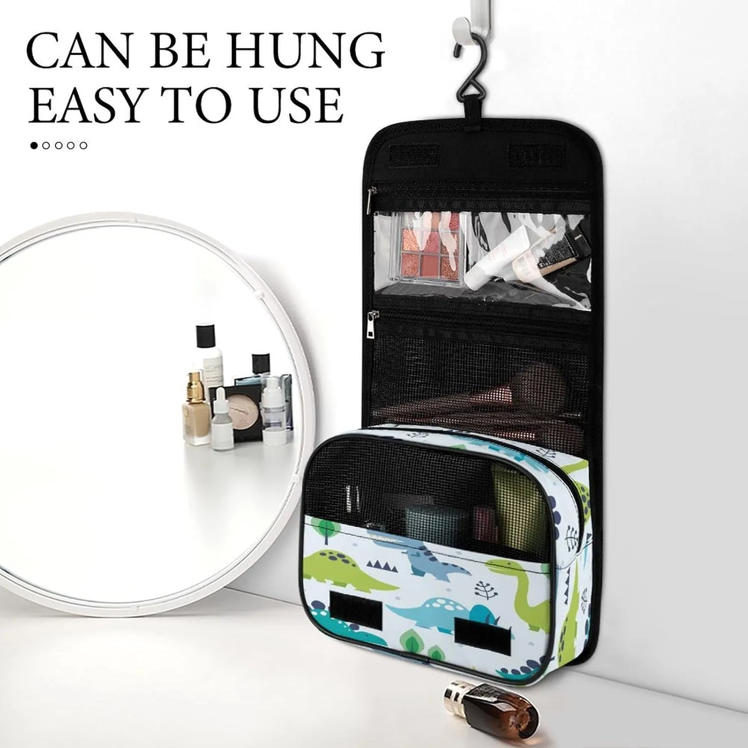 Women Hanging Toiletry Wash bag, Travel Cosmetic Storage Case Organizer