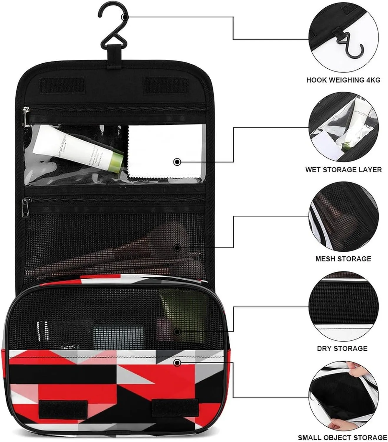 Women Hanging Toiletry Wash bag, Travel Cosmetic Storage Case Organizer