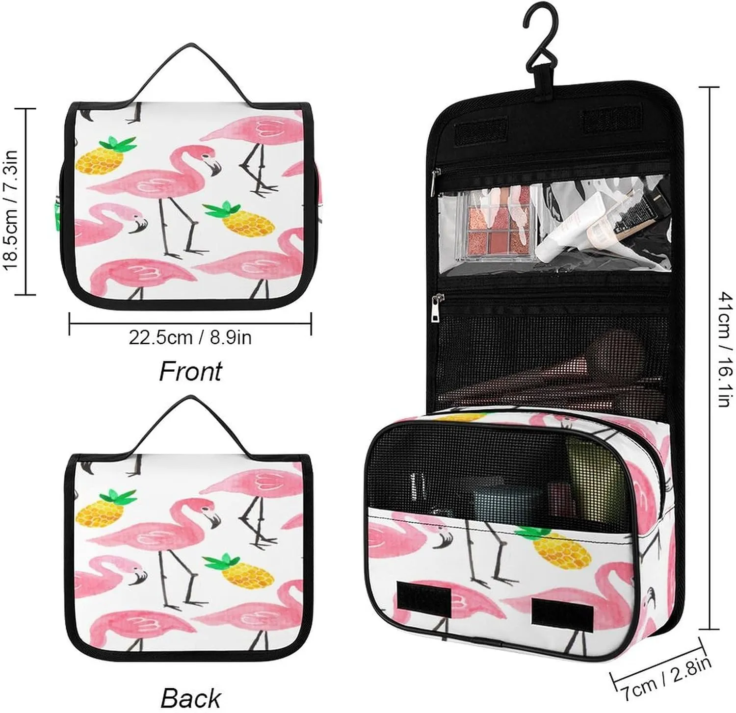 Women Hanging Toiletry Wash bag, Travel Cosmetic Storage Case Organizer