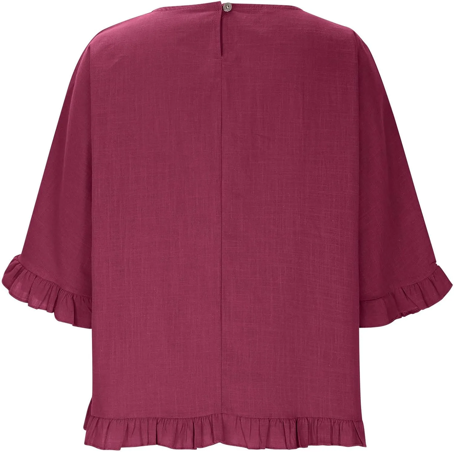 Women Linen Shirts Summer Casual Plus Size Beach Vacation Half Sleeve Gauze Tees Tops Crewneck Cotton Blouses Clothes