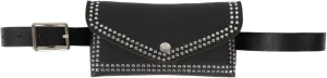 Women Mini Punk Rivet Belt Bag Fanny Pack Waist Bag Small Waist Pouch for Travel Workout Running Hiking
