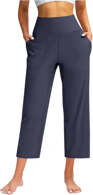 Women Yoga Capri Pants 2025 High Waist Solid Pant Wide Leg Workout Crop Summer Pants for Casual, Travel, Exercise