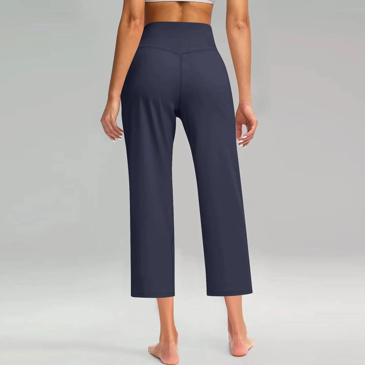 Women Yoga Capri Pants 2025 High Waist Solid Pant Wide Leg Workout Crop Summer Pants for Casual, Travel, Exercise