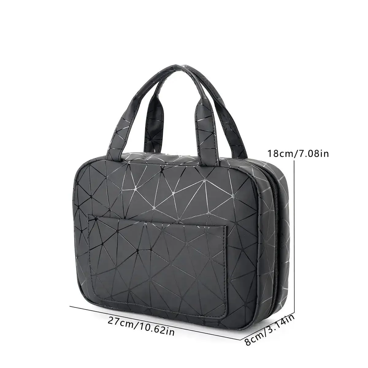 Women's Black Large Capacity Multifunctional Portable Waterproof Storage Travel Toiletry Bag Cosmetic Bag
