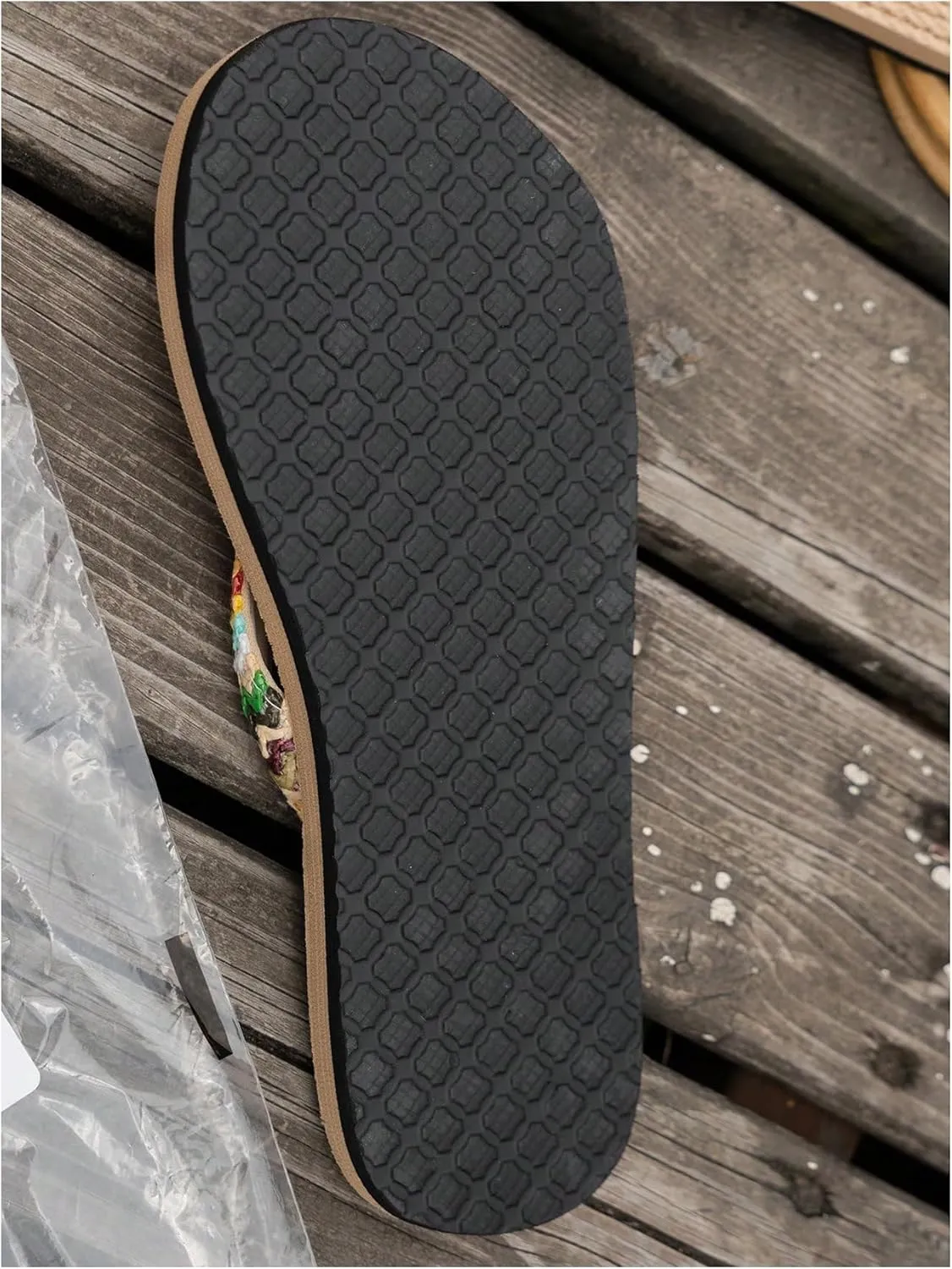 Women's Boho Tribal Braid Flip Flops Boho Thong Sandals Vacation Beach Slide Slippers