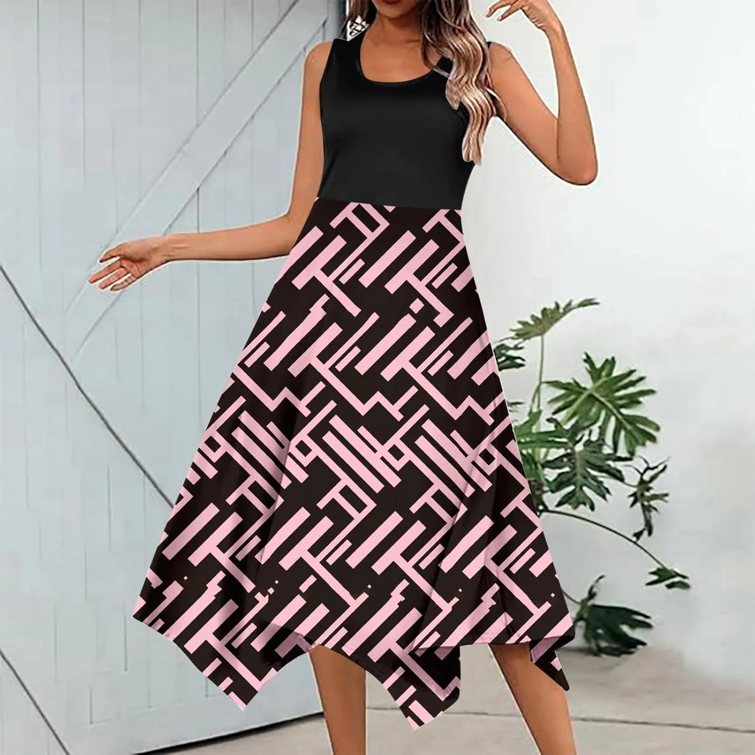 Women's Casual Maxi Sundress Scoop Neck Sleeveless Loose Tank Dress Summer Beach Long Dress Boho Vacation Dresses