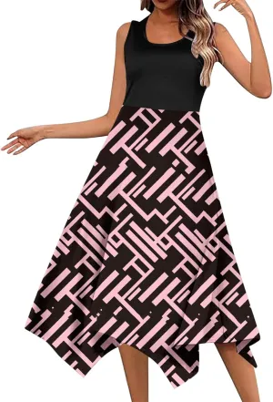 Women's Casual Maxi Sundress Scoop Neck Sleeveless Loose Tank Dress Summer Beach Long Dress Boho Vacation Dresses