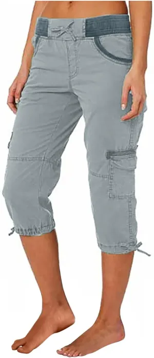 Womens Causal Cargo Pants Summer Capris Pants Lightweight Dressy Causal Pants Trendy Vacation Clothes 2024