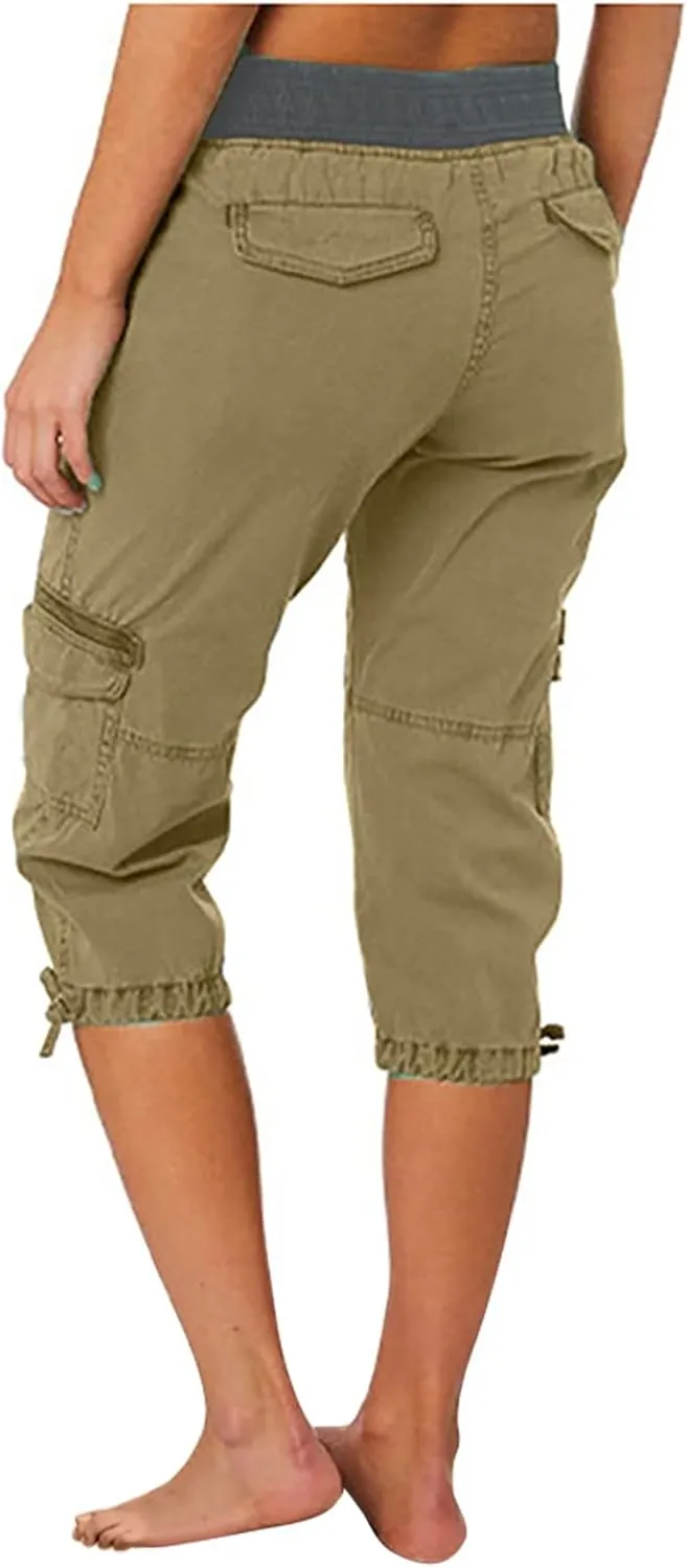 Womens Causal Cargo Pants Summer Capris Pants Lightweight Dressy Causal Pants Trendy Vacation Clothes 2024