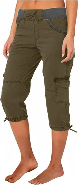 Womens Causal Cargo Pants Summer Capris Pants Lightweight Dressy Causal Pants Trendy Vacation Clothes 2024