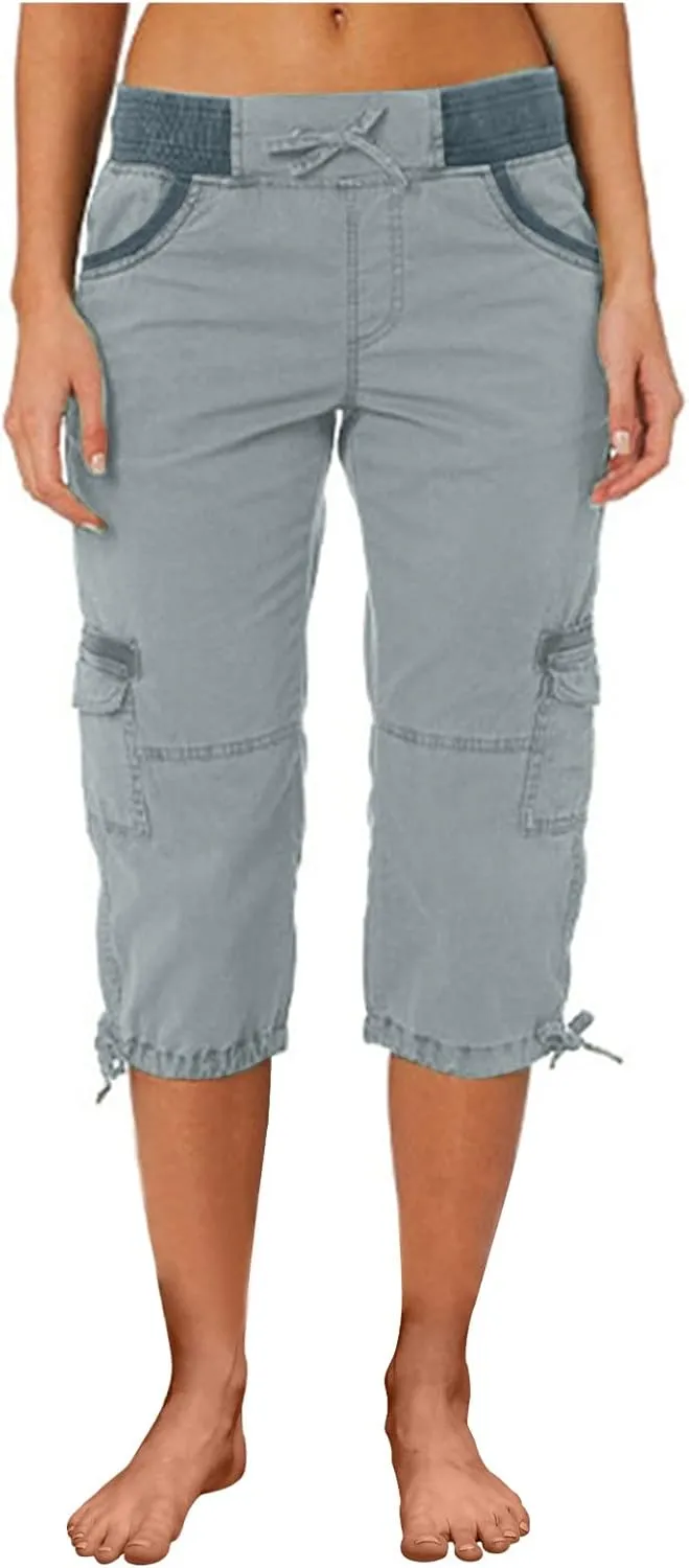 Womens Causal Cargo Pants Summer Capris Pants Lightweight Dressy Causal Pants Trendy Vacation Clothes 2024