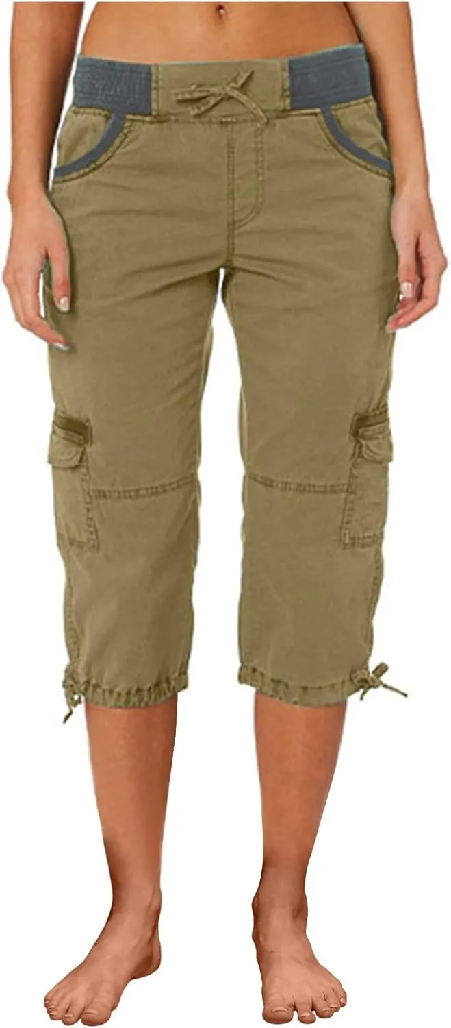 Womens Causal Cargo Pants Summer Capris Pants Lightweight Dressy Causal Pants Trendy Vacation Clothes 2024
