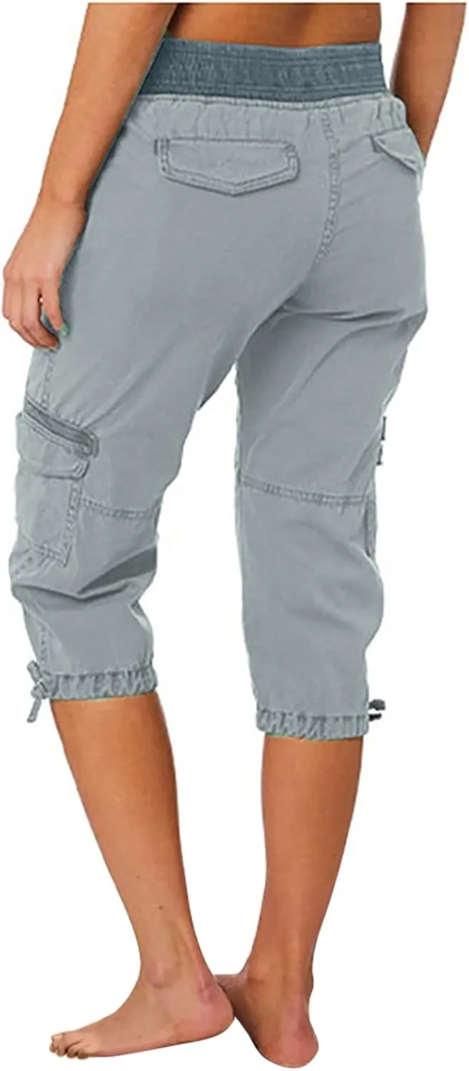 Womens Causal Cargo Pants Summer Capris Pants Lightweight Dressy Causal Pants Trendy Vacation Clothes 2024
