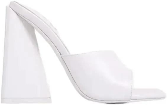 Womens Chunky High Heel Slip on Sandals