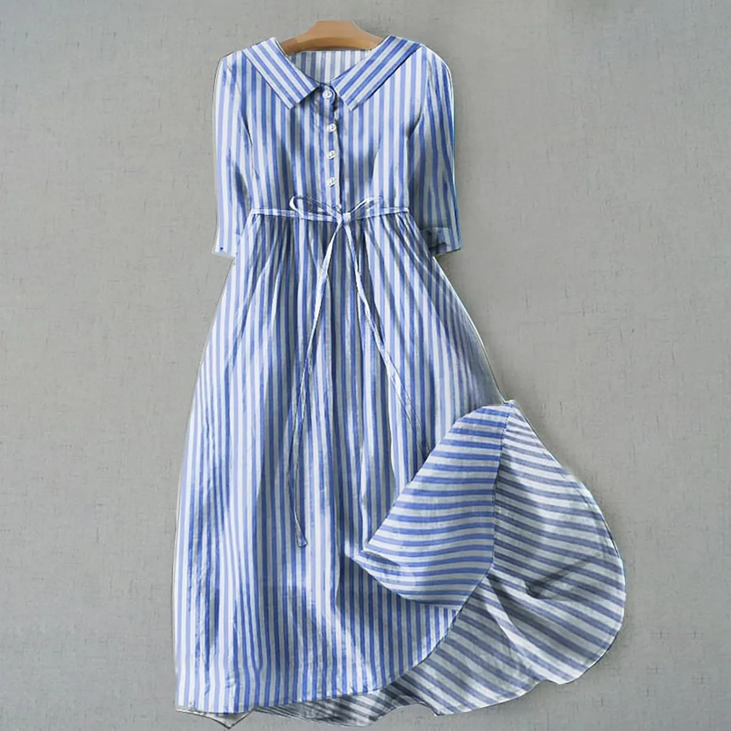 Women's Cotton Linen Casual Dresses 2024 Boho Flowy Dress Flowy Summer Midi Dresses Dressy Ladies Trendy Clothing