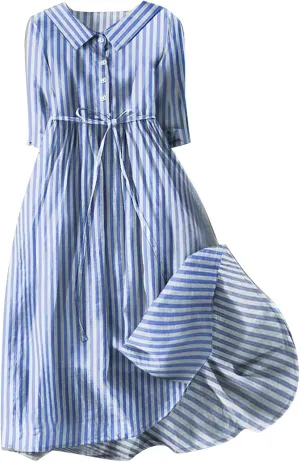 Women's Cotton Linen Casual Dresses 2024 Boho Flowy Dress Flowy Summer Midi Dresses Dressy Ladies Trendy Clothing
