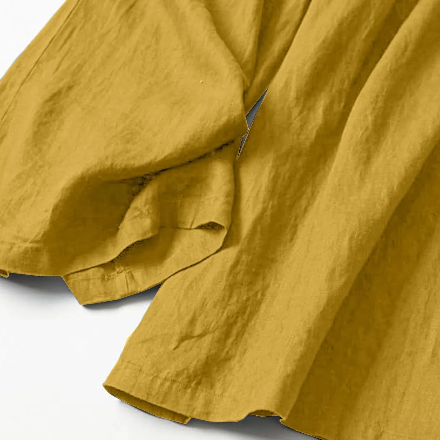 Womens Cotton Linen Palazzo Pants Casual High Elastic Waist Wide Leg Pants Summer Comfortable Flowy Pant