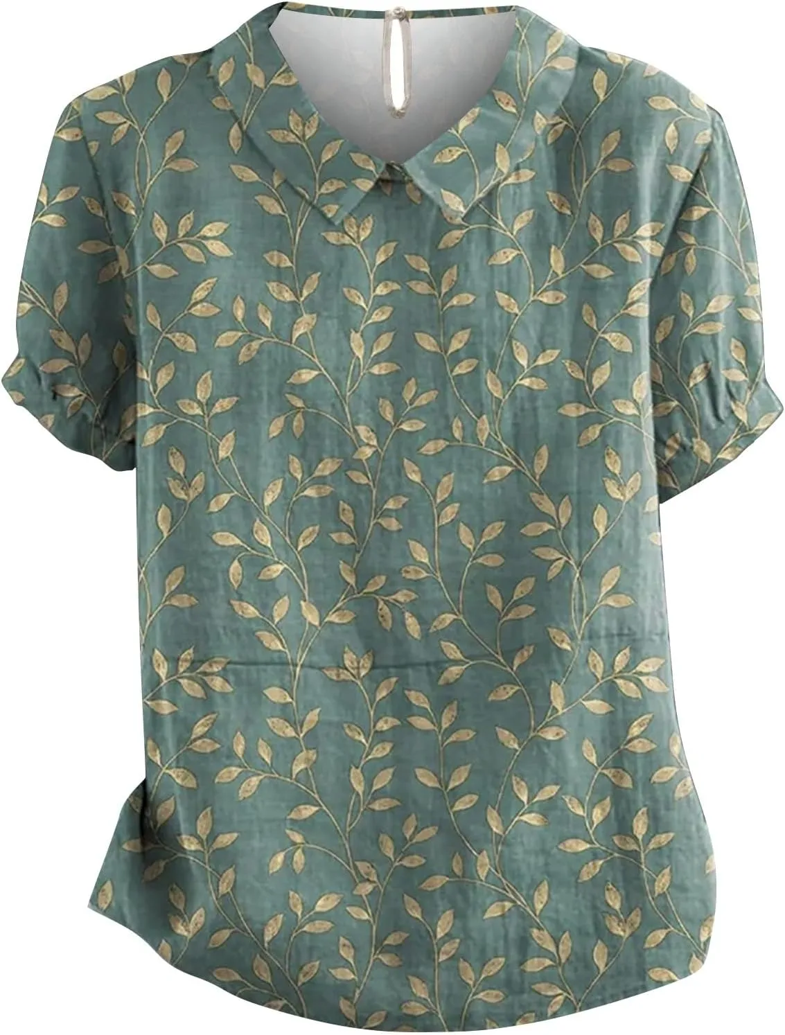 Womens Cute Autumn Tops and Blouses And Linen Loose Large Size Thin Lapel Shirt Short Long Sleeve Button Down Blouses