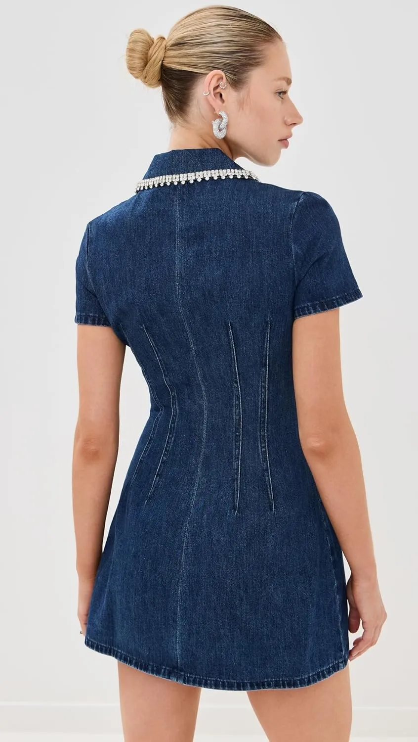 Women's Denim Collared Mini Dress