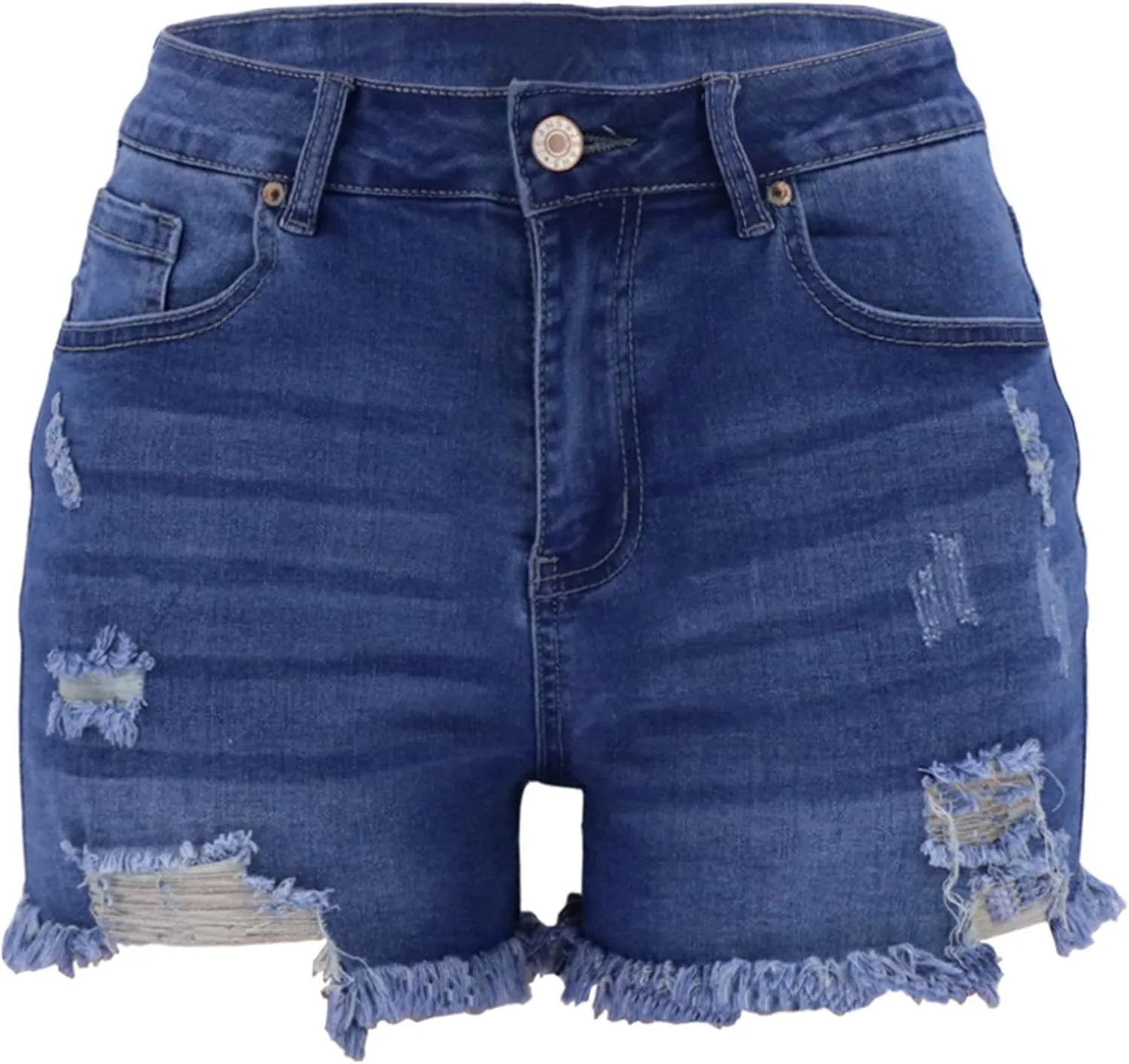 Womens Denim Shorts Mid Rise Ripped Jean Shorts Summer Stretchy Jean Shorts Distressed Rolled Hem Jeans Shorts