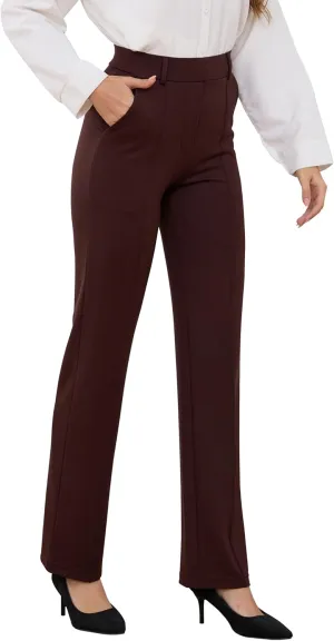 Women’s Dress Pants 27"/29"/31" 2024 Fall Straight Leg Yoga Pants, Stretchy Slacks for Work Business with Pockets