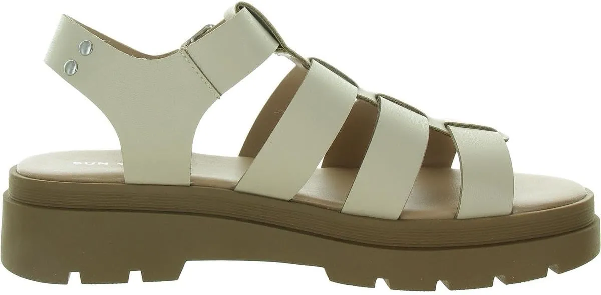 Womens Emmettt Faux Leather Flatform Gladiator Sandals