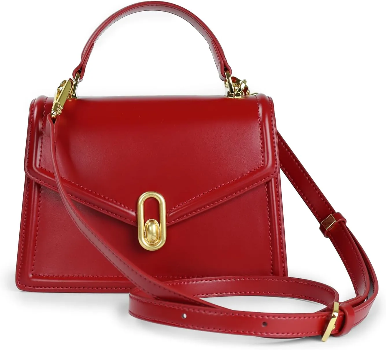 Women’s Evening Handbags - Leather Top-Handle Fashion Purses in Red, Black, and White