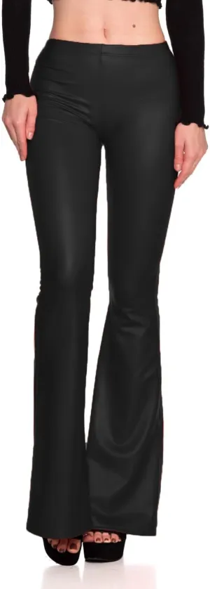Women's J2 Love Faux Leather Bell Botom Flare Pants